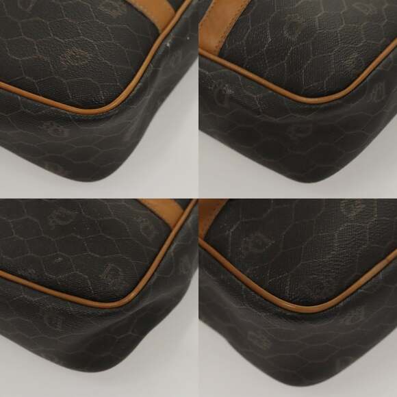 DIOR Honeycomb Canvas Hand Bag Pvc Black Gold - Picture 10 of 12